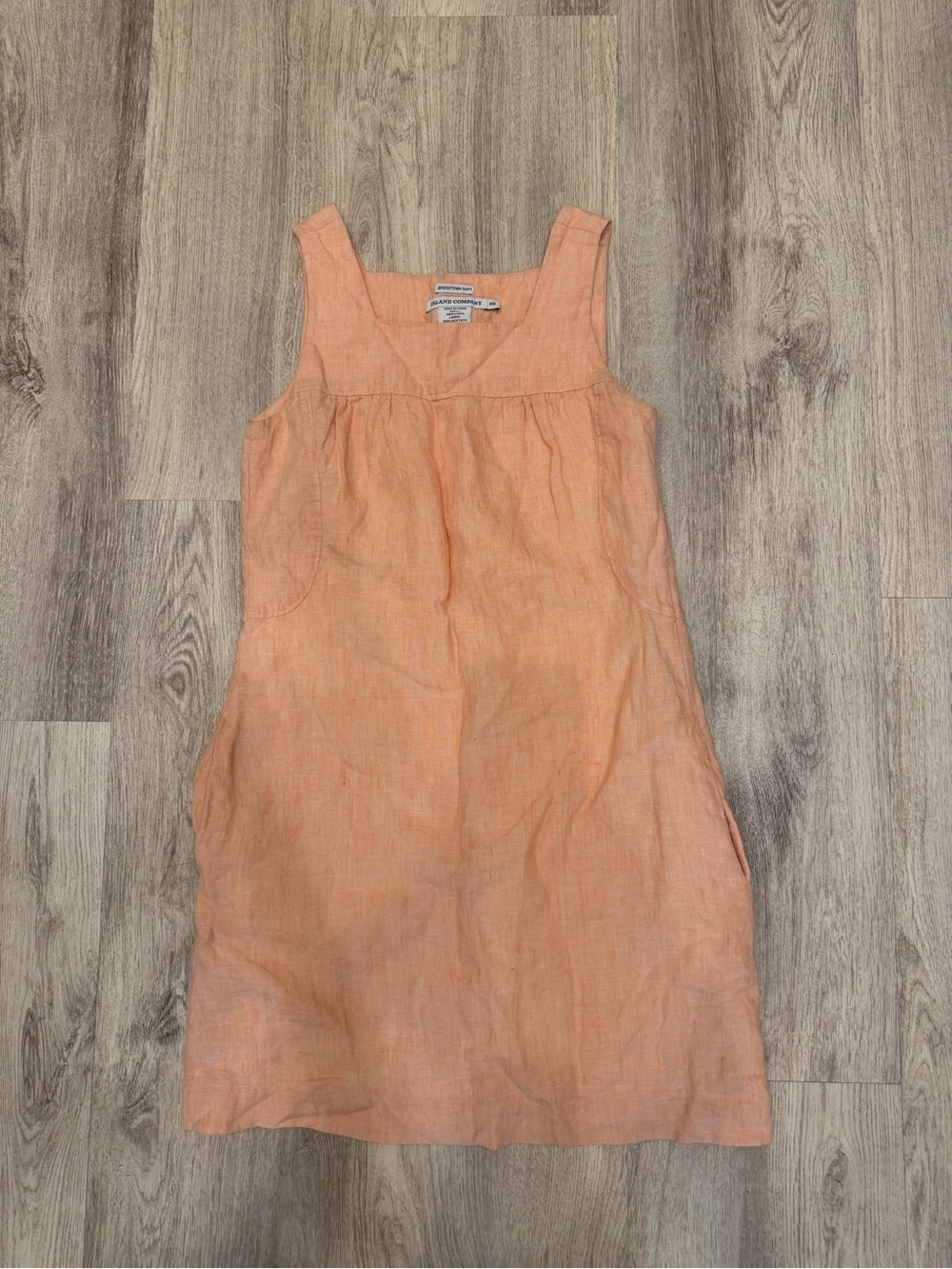 Island Company Bridgetown Shift Peach 100% Linen Dress XS